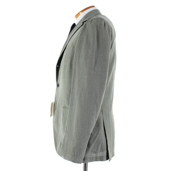 Belvest NWT Cotton / Linen / Silk Blend Sport Coat Size 50R (40R US) In Green